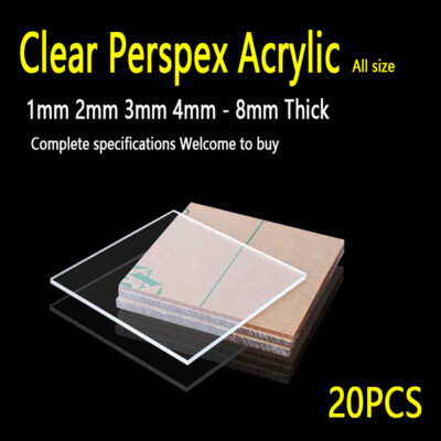 Clear ACR Sheet Cut 1mm 2mm - 8mm Thick Clear Plastic Material Handmade DIY