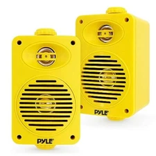Pyle PDWRBT36 3.5” 200W Bluetooth 2-Way Indoor/Outdoor Yellow Speakers (Pair)