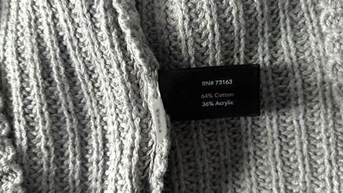 Gorgeous Boston Proper Bell Sleeve V-neck Chunky Knit Gray Sweater, M L, NEW - Picture 7 of 8