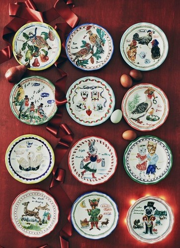 NEW ANTHROPOLOGIE "TWELVE 12 DAYS OF CHRISTMAS" BIRDS JUICE GLASS NATHALIE LETE - Picture 6 of 7