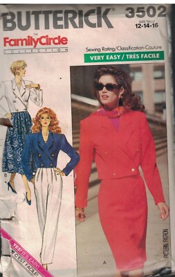 3502 Vintage Butterick SEWING Pattern Misses Loose Fit Jacket Pants ...