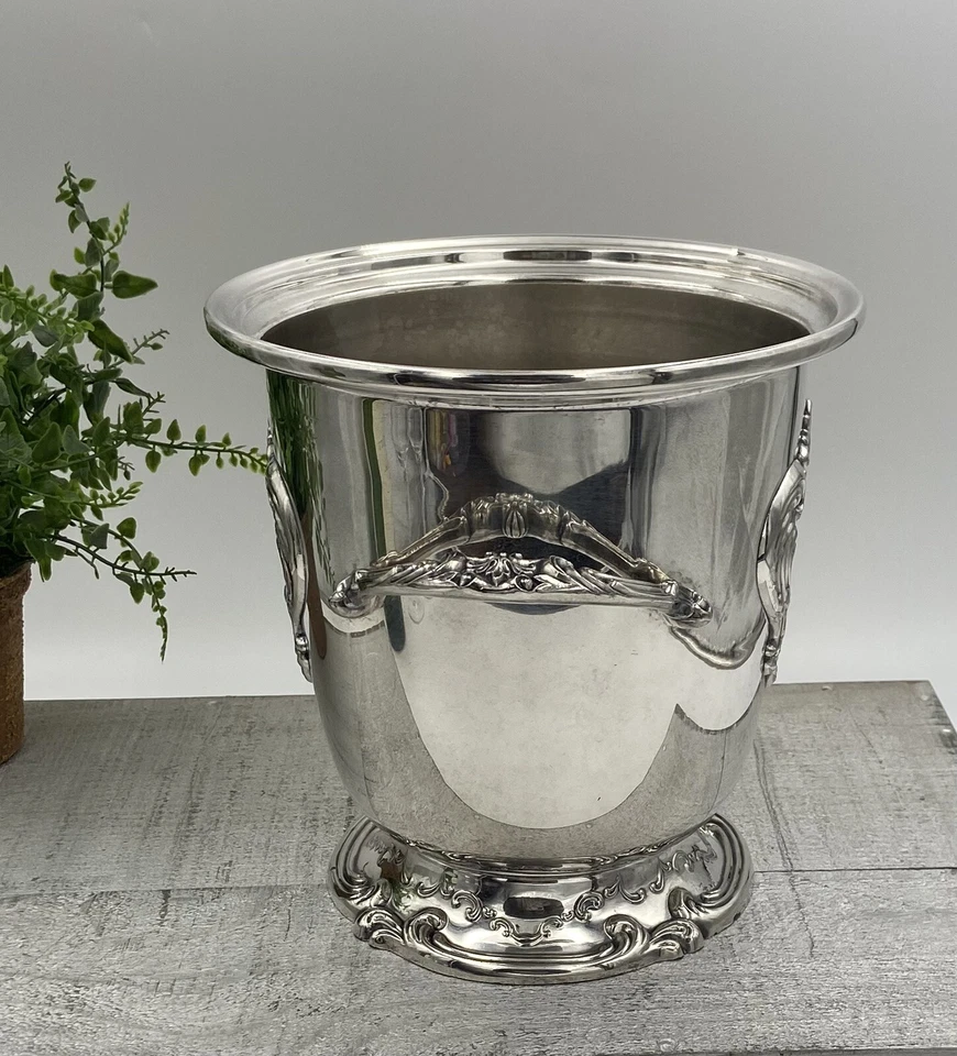 Cubo de hielo de colección Gorham CHANTILLY plateado ENFRIADOR DE VINO asas 8” años 50’s Foto 4 de 4