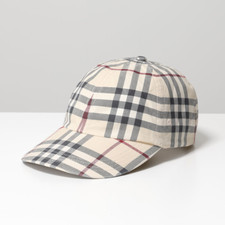 SALE Burberry Baseball Cap MH ARCHIVE CHECK Cotton Adjustable Button Beige S NEW