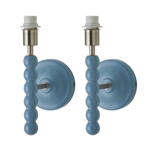 Pair Of Wall Light Fittings Bobbin Base Bedside Living Room Reading Lights - Picture 12 of 24