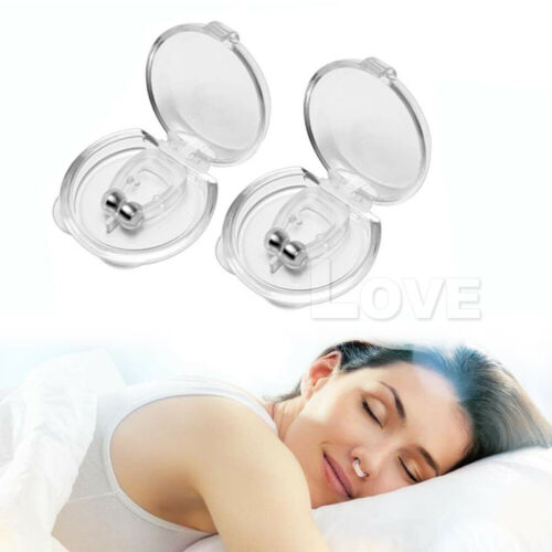 2x Anti Snore Magnetic Silicone Nose Clip Stop Snoring Apnea Aid Device Stopper - Picture 2 of 12