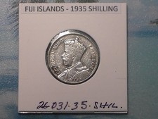 FIJI ISLANDS - 1935 SHILLING - COLONIAL ERA - PREDECIMAL COIN. Silver 50%.