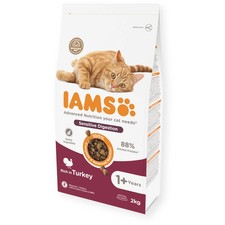 Iams Adult Sensitive Digestion Turkey 2kg Dry Cat Food OOD 10/25 4.50 per kilo