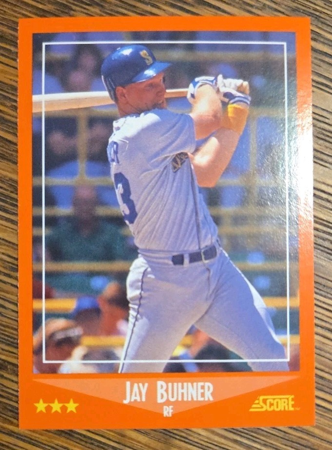 #95T Jay Buhner, Seattle Mariners 1988 Score Rookie & Traded Base