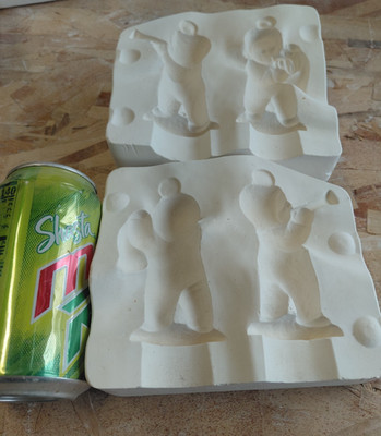 Albertas 1350 Two 4'' Snowbaby Ornaments Slip Casting Ceramic Molds 1123