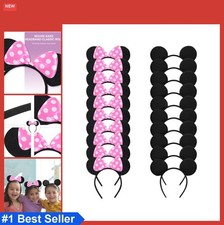 20 Pack Mouse Ears Headbands Pink Bow Black Birthday Party Supplies Costume