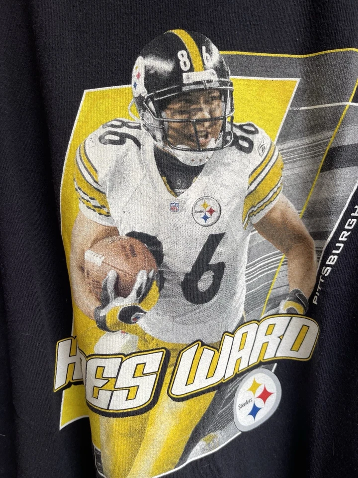 Camiseta De Colección Pittsburgh Steelers Hines Ward Para Hombre XL Negra Ropa del Equipo NFL Foto 3 de 4