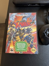 Sega Genesis Model 2 W/ Official Power Adapter AV Cable Games X-men Works Great!