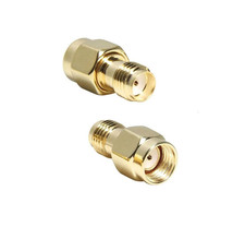 DHT Electronics 2PCS coaxial Coax Adapter SMA Female to RP-SMA Male gold