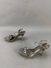 Italina By Summer Rio Womens Metallic Silver Glitter Rhinestone Heels Shoes 10