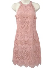 BEAUTIFUL PALE PEACH BB DAKOTA LACE SLEEVELESS DRESS - 4