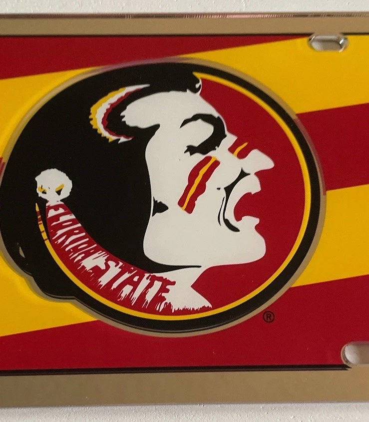 Florida State Seminoles NCAA Logo Metal Acrylic License Plate New - Image 4 of 4