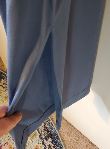 Z.Well 2XL Gray Blue Short Sleeve V-neck Knit T Shirt Maxi Dress Pockets Slits - Picture 3 of 10