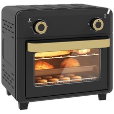 Minibackofen mit Umluft, 10L Heißluftfritteuse, 60-Min-Timer, Schwarz