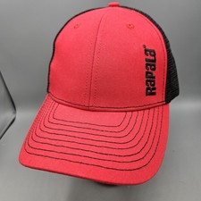 Rapala Red  Black Mesh Back Trucker Hat Snapback Fishing Outdoor Cap Adjustable