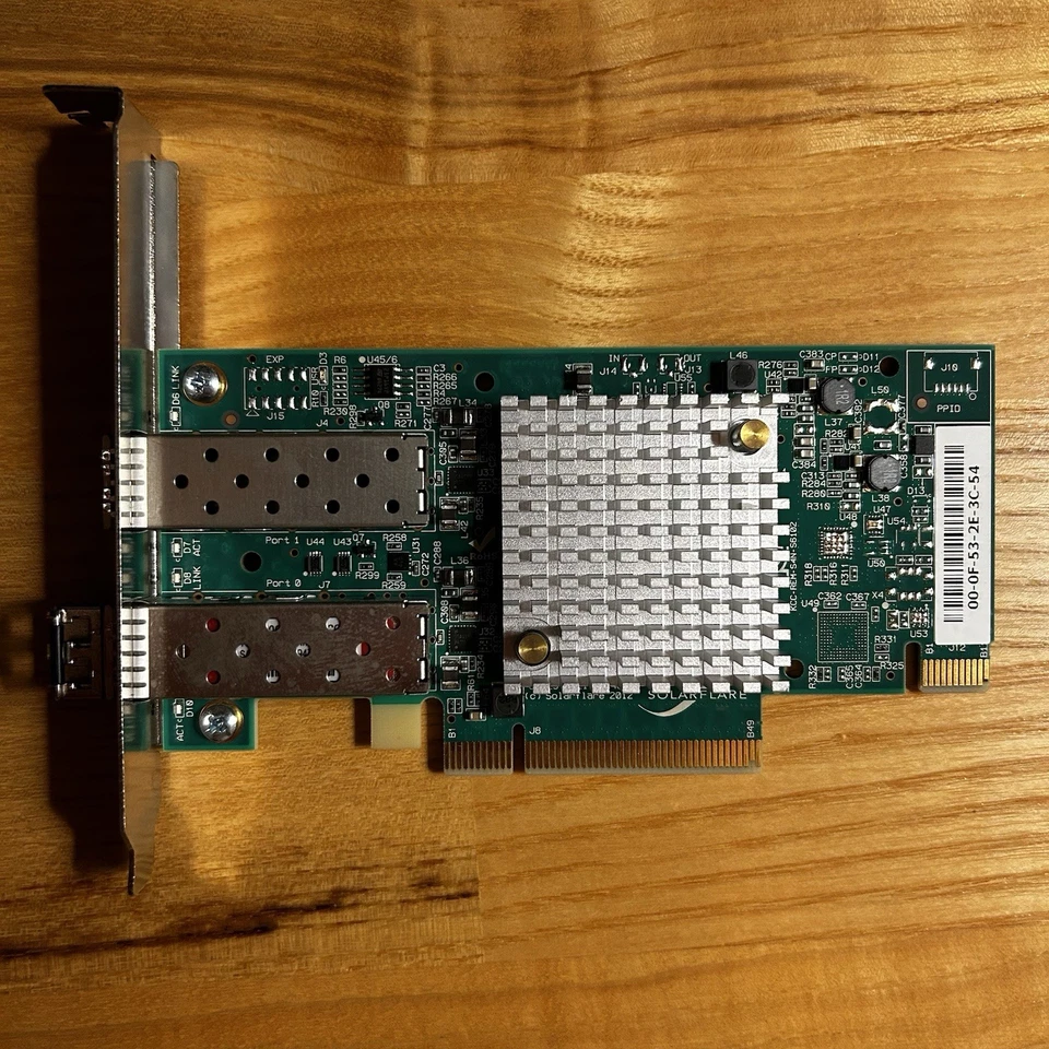 Solarflare SF329-9021-R7.4a Dual Port 10GbE SFP+ NIC PCIe w/ 1x 10G SR Module - Image 3 of 4