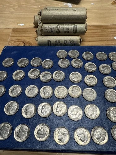 1966 Roosevelt Dime Bank Roll  -  Uncirculated roll that is hard to find!