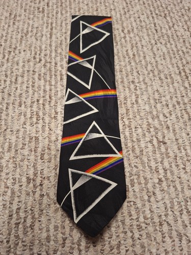 Vintage lata 90. PINK FLOYD Dark Side Art Band Moon Neck Jedwab 1994 Ralph Marlin Krawat