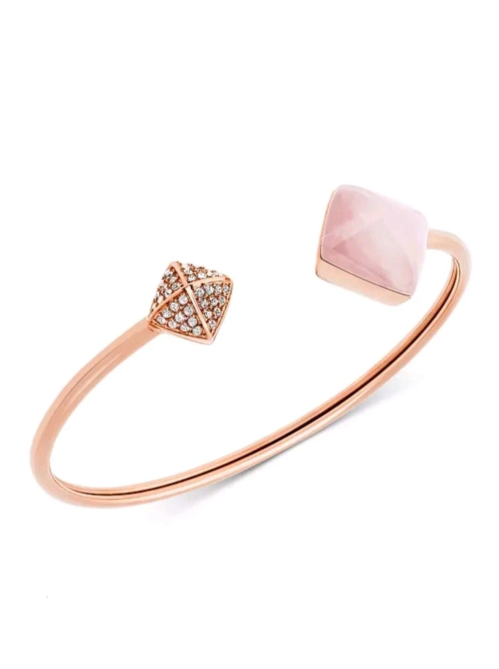 Bracciale Bracciale aperto Michael Kors pietra rosa e pavè piramide MOLTO RARO