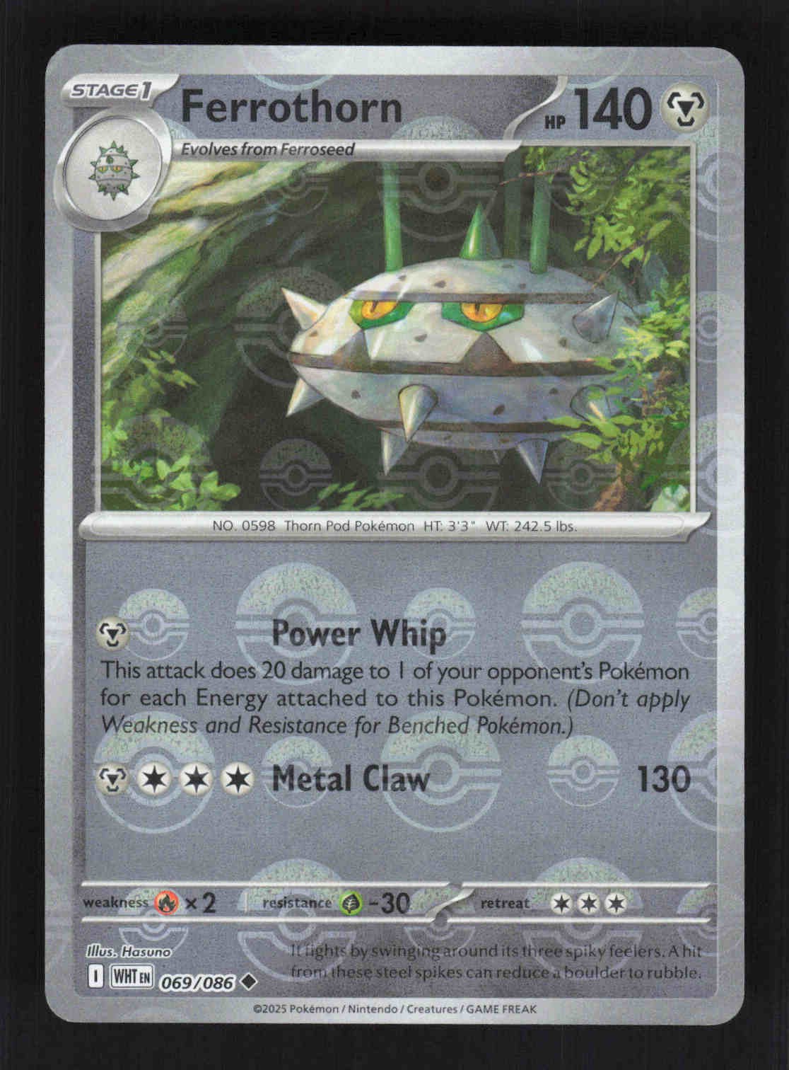 Ferrothorn (Poke Ball Pattern) Uncommon SV: White Flare 069/086 NM