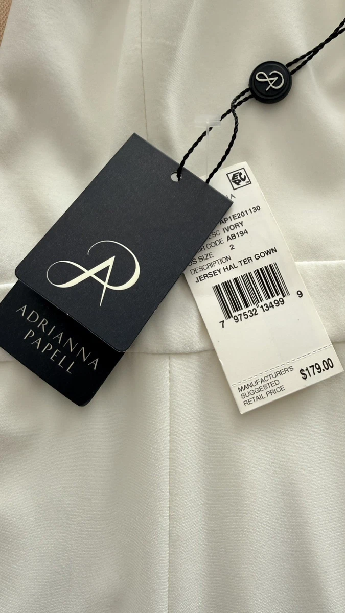 Vestido Adrianna Papell Marfil Sin Mangas Adornado Malla Abertura 6