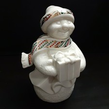 Lenox China Jewels Collection Snowman Figure jeweled enamel Scarf w/Gift 1995