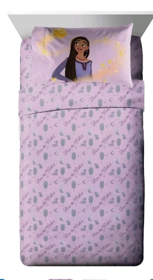 Juego de sábanas de 4 piezas Disney Wish tamaño completo uno sábana completa y ajustable dos fundas de almohada Foto 4 de 4