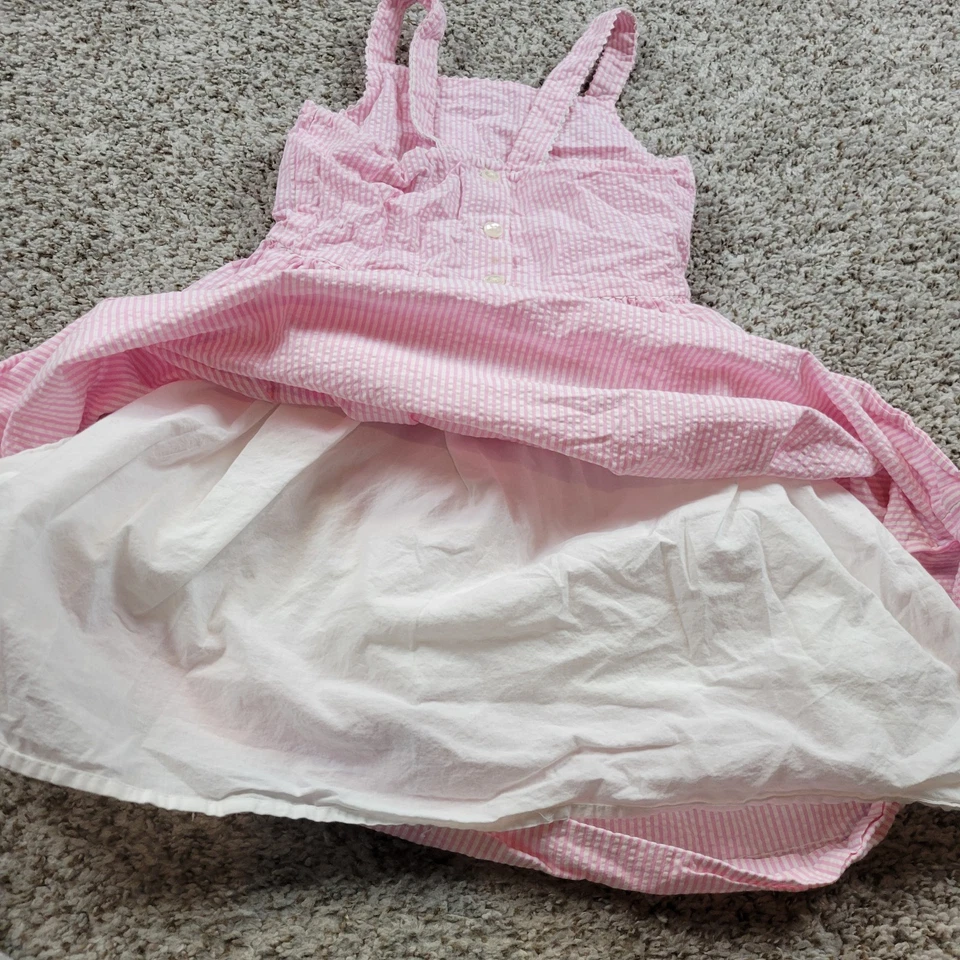 POLO RALPH LAUREN Dress Girls 6X Pink Seersucker Striped Sleeveless Lined - Image 4 of 4