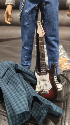 NIRVANA Kurt Cobain 1/6 Custom Figure w/ Teal Flannel & Black