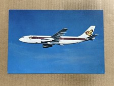 Postcard Thai Airways Airline Airbus A300 Plane In Flight Vintage PC