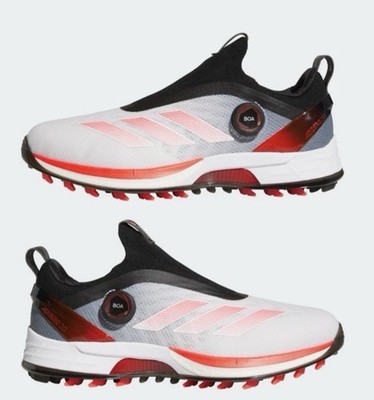 Men's Adidas Adizero ZG BOA Spikeless Golf Shoes White Red Black