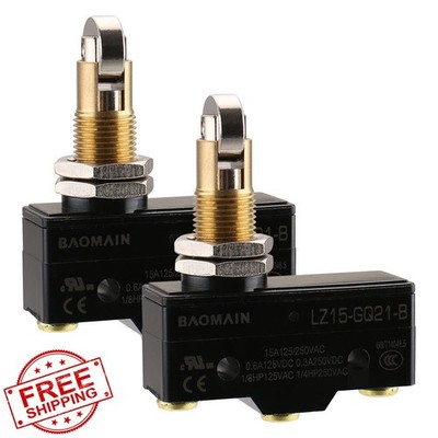 Baomain Z-15GQ21-B3 Basic Switch Cross Roller Plunger Screw Terminal 15A