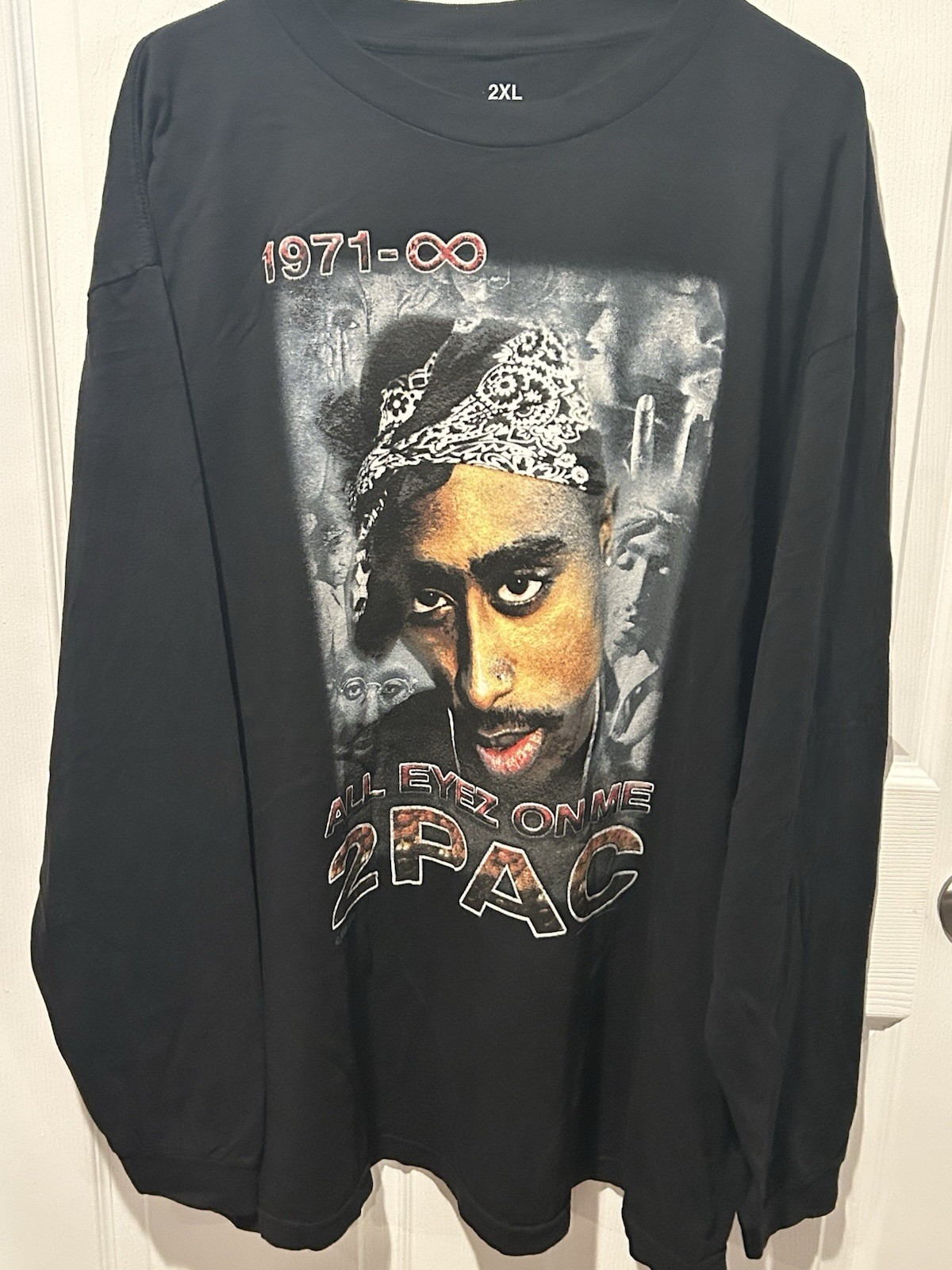FILA T shirt manica lunga 2XL 2PAC All Eyez On Me album art rap tee Tupac Death Row