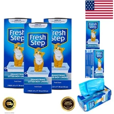 Large Drawstring Litter Box Liners for Easy Cleanup - 7 Pack Scented & Unscented