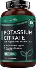 Nutravita Potassium Supplement 525mg with Vitamin C, D & Magnesium - 150 Vegan T 0.25 per thousand milligrams
