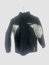 Spyder Kids Size 10 Ski Jacket Black Insulated Winter Coat Full Zip Snow Youth