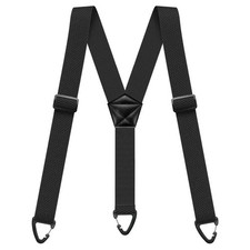 Heavy Duty Suspenders for Men Work Biker Outdoor 3.8cm Wide X-Back with 4 Snap H