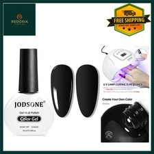 Professional Black Gel Nail Polish Soak Off LED Manicure Salon 10ml