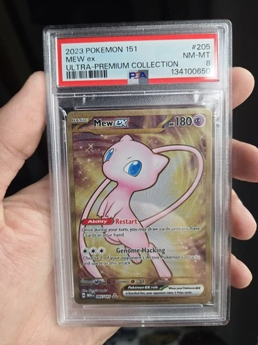 PSA 8 Gold Metal Mew Ex 205/165 Pokémon 151 Ultra Premium Collection Promo PSA 8