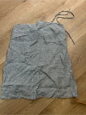 NWT Reformation 100% Linen Black Checkered Mini Dress Size Small FLAWED