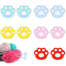 10pcs Paw Knitting Needle Stoppers, Cute Colorful Needles Point Protectors...