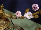 Vintage French Ormolu Boudoir Gold Lamp Porcelain Roses   — photo 3