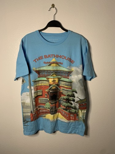 Spirited Away The Bathhouse Studio Ghibli AOP Shirt Sz XL Anime