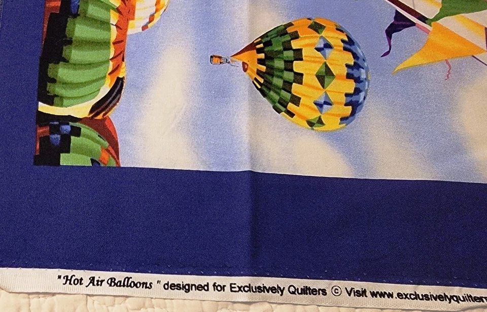 Fabric Traditions Multicolored Hot Air Balloons Cotton 2 1/2yd x 42 Plus Panel - Image 4 of 4