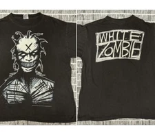 White Zombie 90s basic black Unisex T shirt heavy cotton tee 2 side NH18206