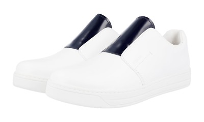 Authentic Prada White Leather Slip-On Shoes PRADA Leather St. Tropez Slip-on Sneakers - 4D3414 White NEW  main image 4